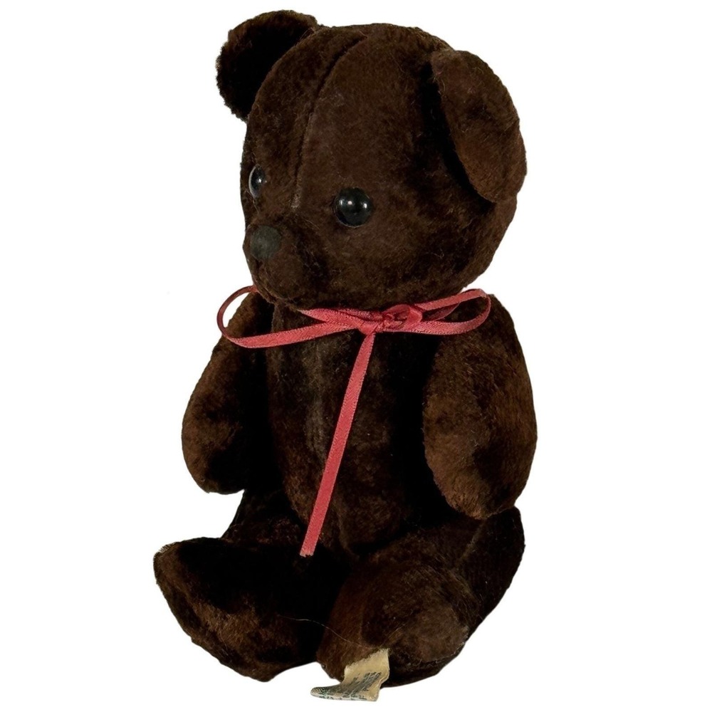 Vintage R Dakin No 118 Teddy Bear 7 Inch Brown Plush Made Poland 1950s Toy - Picture 5 of 8